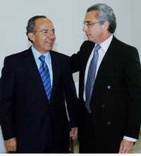 Felipe Calderón y el ex presidente Ernesto Zedillo durante su encuentro en Los Pinos
